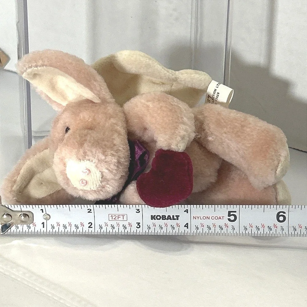 Boyds Collection 1990 Pink Flying Pig Plush Ornament Jointed Red Heart Vintage